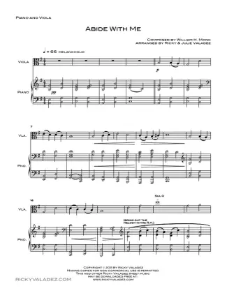 Abide With Me sheet music for Piano and Viola, page 1