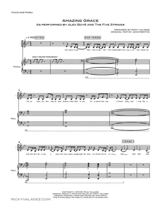 Amazing Grace sheet music for Piano and Voice, page 1
