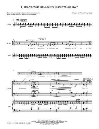 I Heard the Bells On Christmas Day sheet music for Choir and Piano, page 1