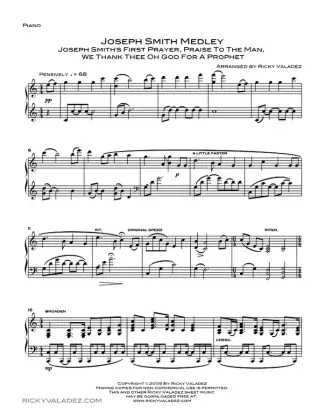 Praise to the Man sheet music for Piano, page 1